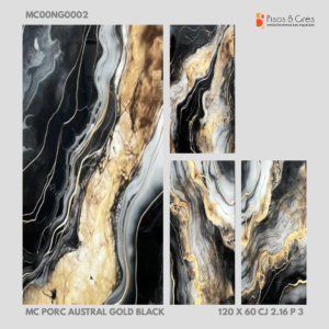 MC PORCELANATO AUSTRAL GOLD BLACK 120 X 60 CJ 2.16 P 3 - Image 3