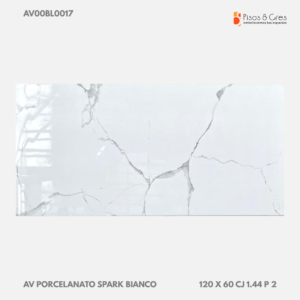 AV PORCELANATO SPARK BIANCO 120 X 60 CJ 1.44 - Image 1