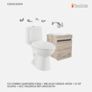 CO COMBO SANITARIO CIMA + MB ALUV CENIZA 40CM + CJ GF ALUVIA + ACC VALENCIA REF LM4336741